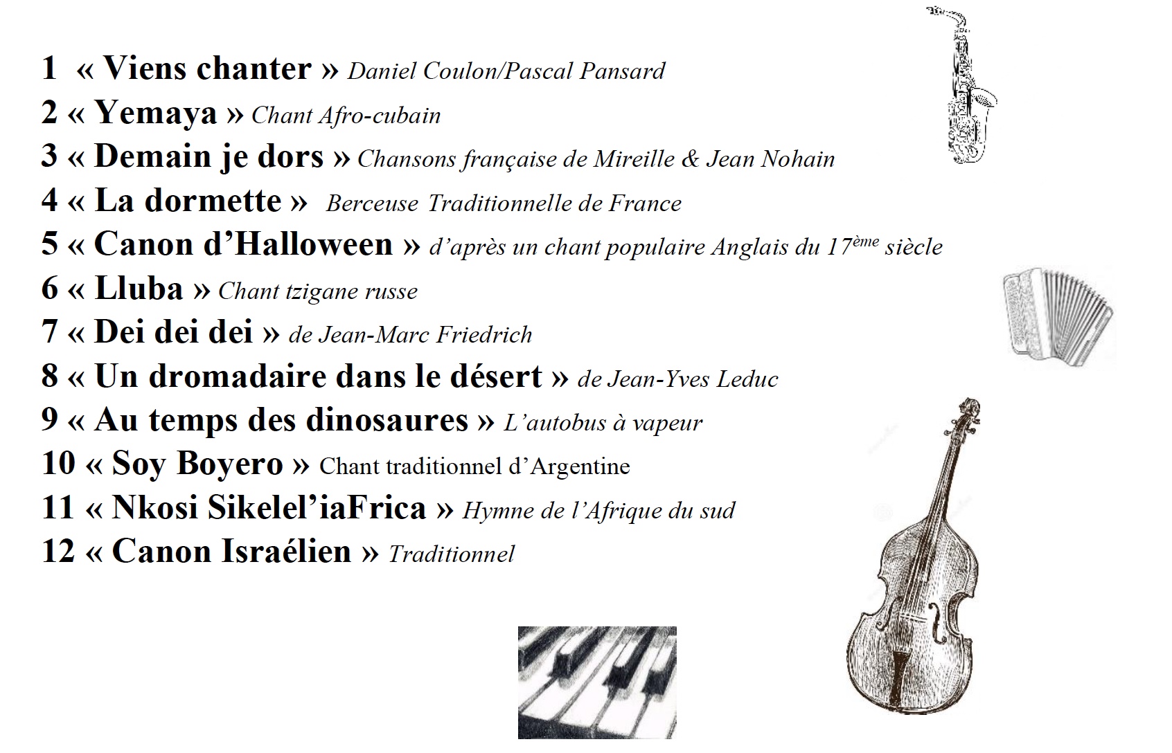 Programme du concert